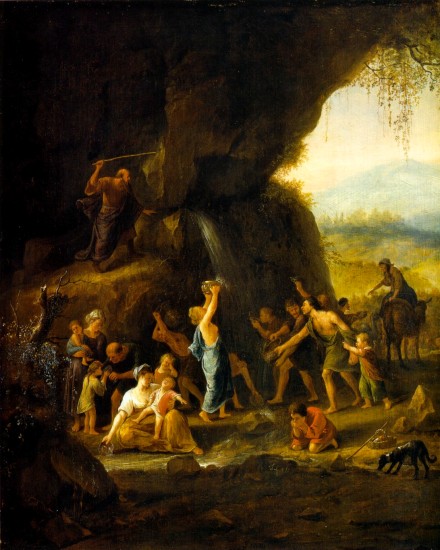 Moïse fait sortir l'eau du rocher